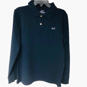 Vineyard Vines Polo Shirt Boys Size 6 Navy Blue Preppy Long Sleeves New without